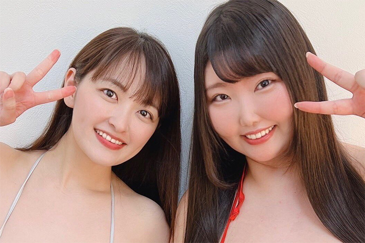 ももせもも&柳瀬さき、超特大パイパイコラボに大感激