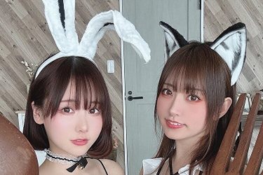 けんけん＆有川紗雪、アニマル水着のキュートな2ショット