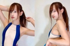 鬼木このは、透け競泳水着の艶姿